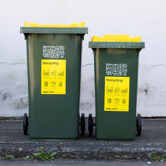 Two Inner West Council recycling bins